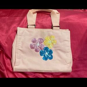 Simply Basic Sequin Flowers Pink Handbag
